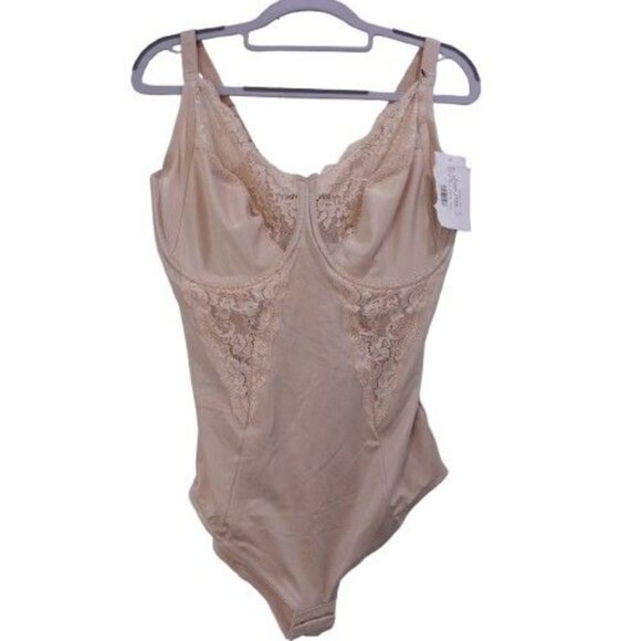 NWOT Maidenform Firm Control Shapewear Lace-Trim Body Shaper Size 42DD 1456 Tan - Picture 1 of 6